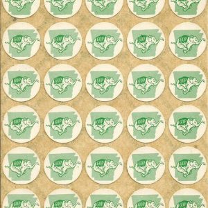 Rows of round stickers with green Arkansas shape and "G.O.P." elephants on them