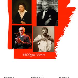 Magazine cover featuring outline of Arkansas and images of four people