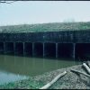 Concrete intake structure across river