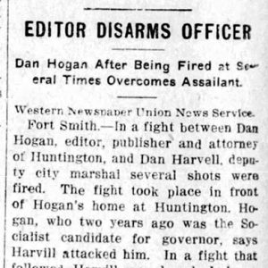 "Editor disarms officer" newspaper clipping