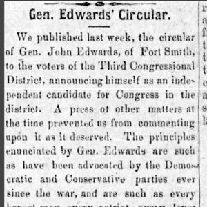 "General Edwards' Circular" newspaper clipping