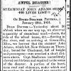 "Awful disaster! Steamboat John Adams sunk! 100 lives lost!" newspaper clipping