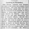 "Lynching at Clarendon" newspaper clipping