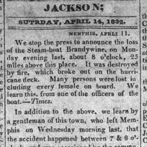 "Jackson Saturday April 14 1832" newspaper clipping