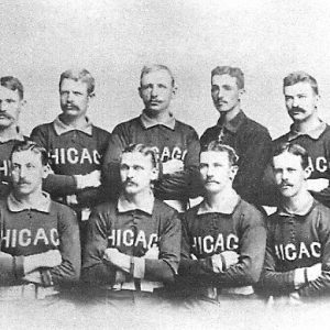 Group of white men in "Chicago" uniforms