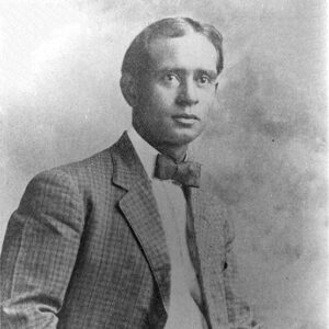 Young African-American man in suit and bow tie