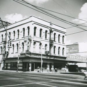 Multistory building on city street corner