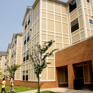 Angular multistory building complex