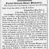 "Fatal Steam Boat Disaster" newspaper clipping