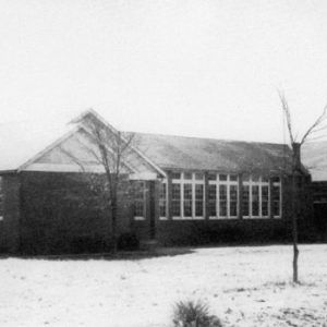 Brick building with square windows