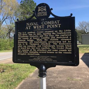 "Naval combat at West Point" historical marker sign