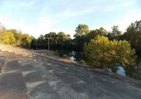 Concrete steps and stage on river