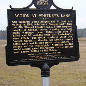 "Action at Whitney's Lane" historical marker sign