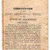 The "Preamble" page from the "Constitution of the Grand Agricultural Wheel of the State of Arkansas."