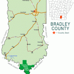 "Bradley County" map showing borders roads cities waterways national wildlife refuge