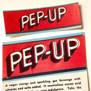 Paper label "Pep Up"