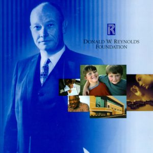 "Donald W Reynolds Foundation Annual Report 1999" cover with eponymous portrait and smaller photos