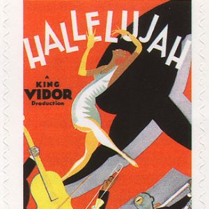 art deco illustration of African American woman dancing while band plays in foreground, "Halleluja"