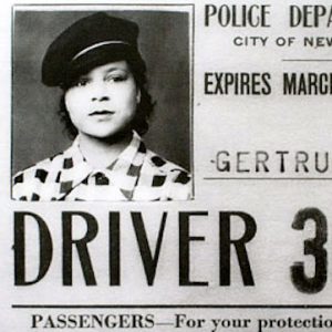 Picture of young African-American woman on New York City Taxi permit dated March 31 1950