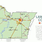 "Lawrence County" map with borders roads cities waterways