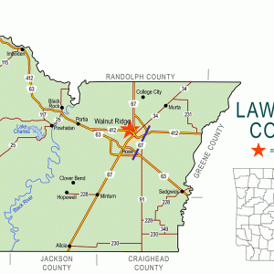 "Lawrence County" map with borders roads cities waterways