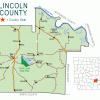 "Lincoln County" map with borders roads cities waterways state park