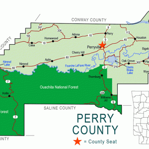 "Perry County" map with borders roads cities waterways national forest