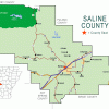 "Saline County" map with borders roads cities national forest lakes