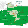 "Scott County" map with borders roads cities lake national forest