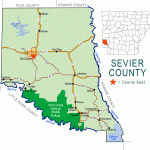 "Sevier County" map with borders roads cities waterways national wildlife refuge