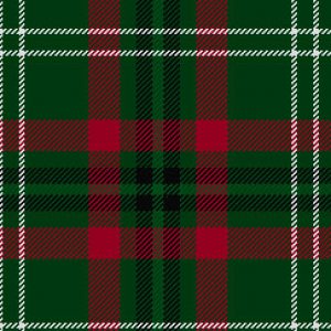 Green, white, and red tartan design