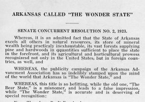 document "Arkansas Called The Wonder State Senate Concurrent Resolution No. 2 1923"