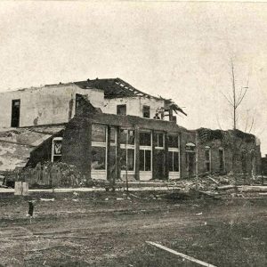 Multistory building with extensive damage