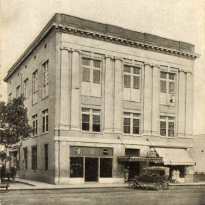 Three story white marble building