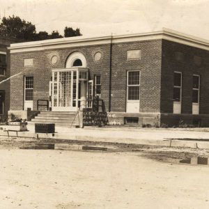 Single story brick building with flat roof