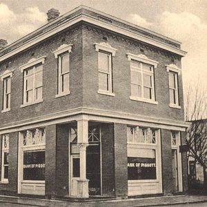 Two story brick building "Bank of Piggott"