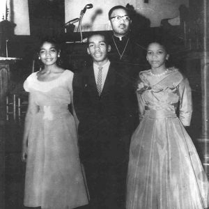 Group of African Americans standing in a church