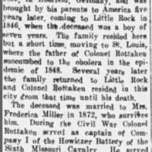 "H. H. Rottaken is Killed" newspaper clipping