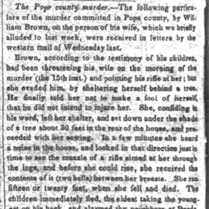 "The Pope County murder" newspaper clipping