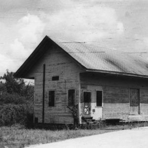 Small single story wooden building