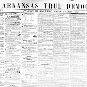 Newspaper masthead "Arkansas True Democrat"