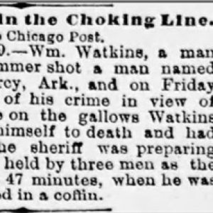 "Something new in the choking line" newspaper clipping