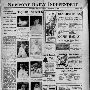 Newspaper front page "Newport Daily Independent"