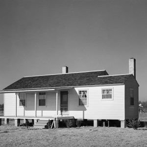 Single-story white wooden house