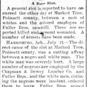 "A Race Riot" newspaper clipping