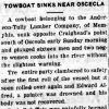 "Towboat sinks near Osceola" newspaper clipping