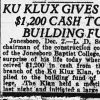 "Ku Klux gives $1