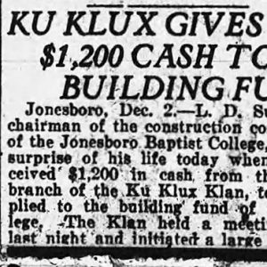 "Ku Klux gives $1