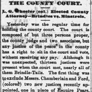 "The County Court" newspaper clipping