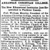 "Arkansas Christian College" newspaper clipping